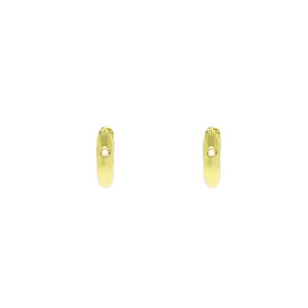 Brinco Argola com Brilhantes em Ouro 18 Kilates - 22845